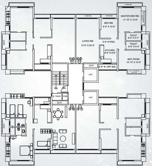 Floor Plan of Jangid Galaxy in Ghodbunder Road, Thane - Image 76801