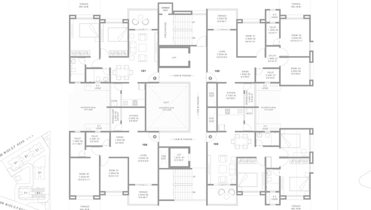 Floor Plan of Pharande Felicity in Ravet, Pune - Image 9596
