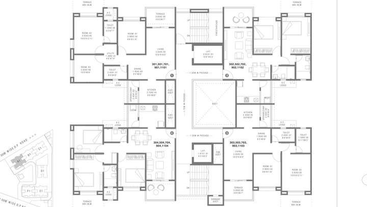 Floor Plan of Pharande Felicity in Ravet, Pune - Image 9597