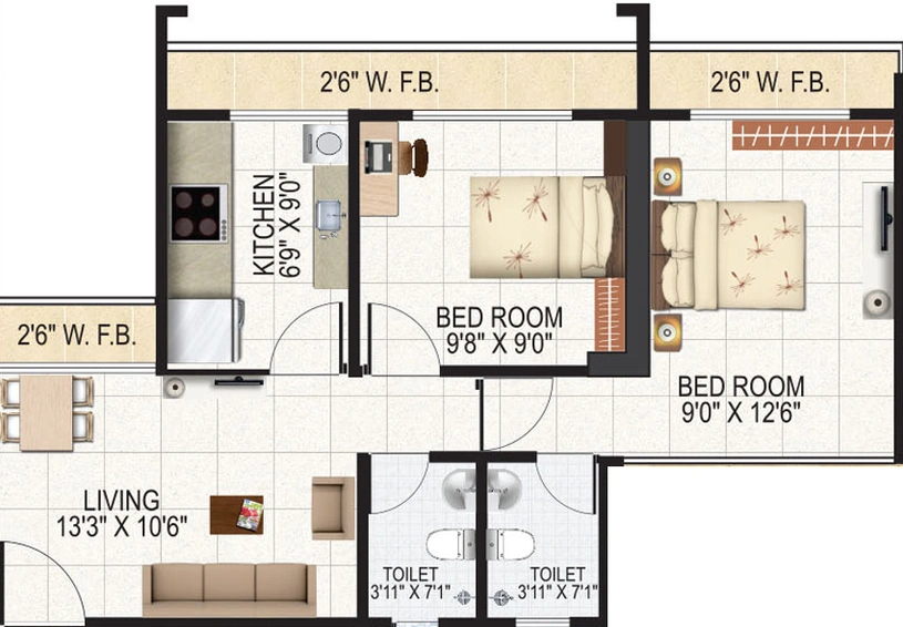 2 BHK Flat in Maithili Pride in Vartak Nagar, Thane - Image 609777