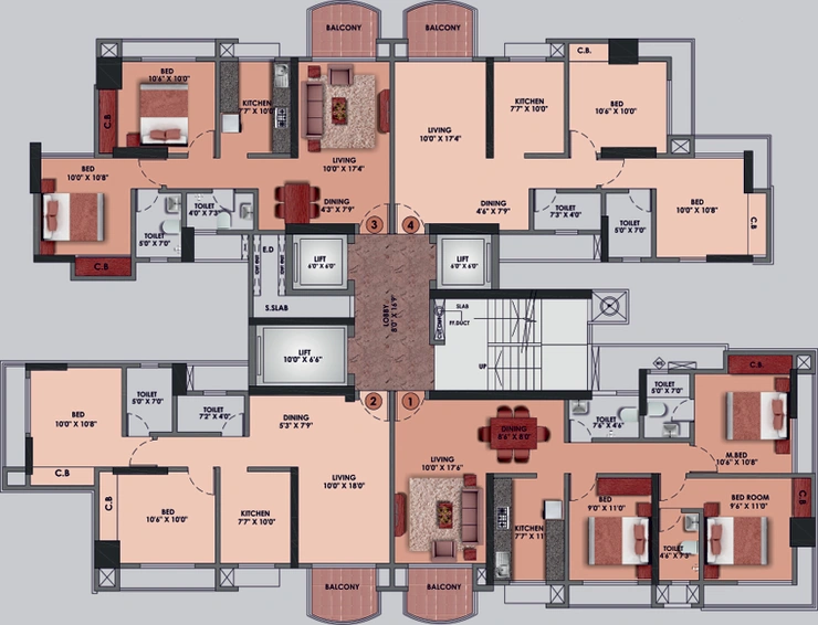 Floor Plan of STG Tirupati Marigold in Kolshet Road, Thane - Image 77095