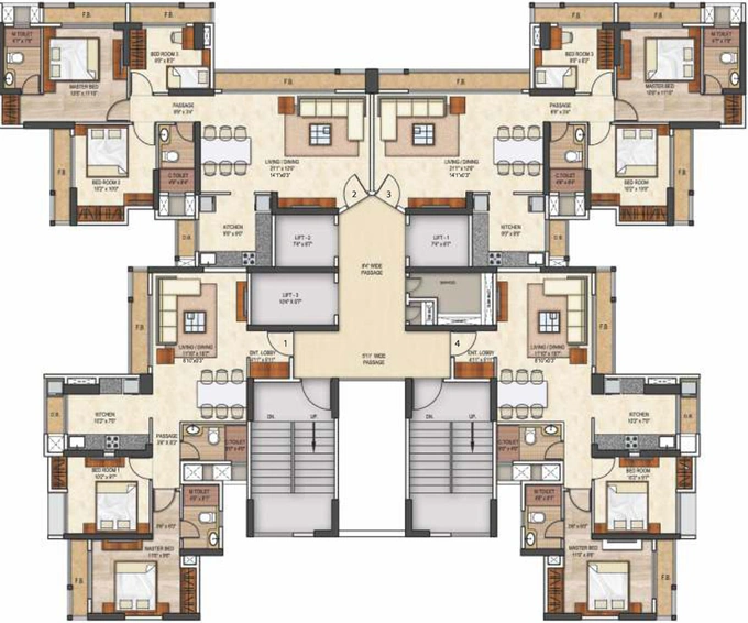 Floor Plan of Runwal Pearl in Manpada, Thane - Image 77102