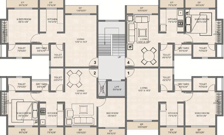 Floor Plan of Trimity Ashwa in Kasarvadavali, Thane - Image 77173