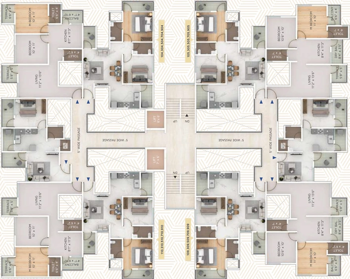 Floor Plan of Padale Grandeza in Sus, Pune - Image 76881