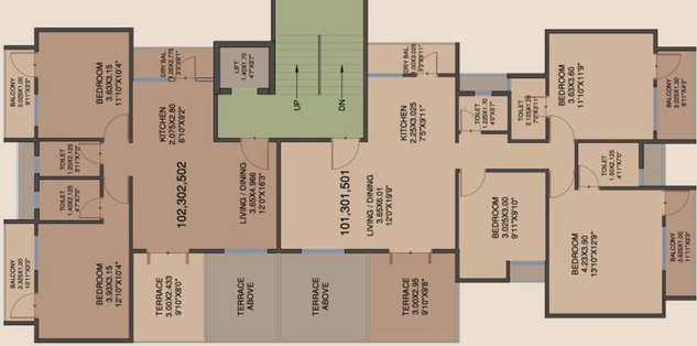Floor Plan of Sahil Saga in Aundh, Pune - Image 77165