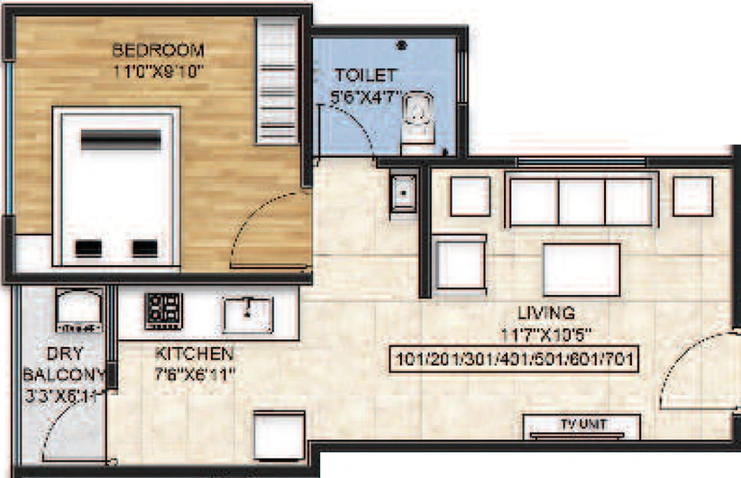 1 BHK Flat in Suraj Vastu in Somwar Peth, Pune - Image 613155