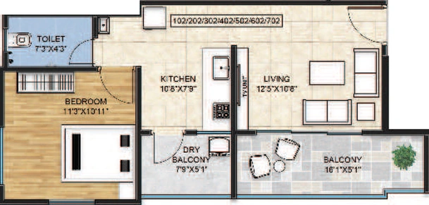 1 BHK Flat in Suraj Vastu in Somwar Peth, Pune - Image 613156