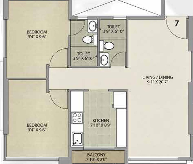 2 BHK Flat in Ekdanta 24 Karat in Kurla East, Mumbai - Image 663090