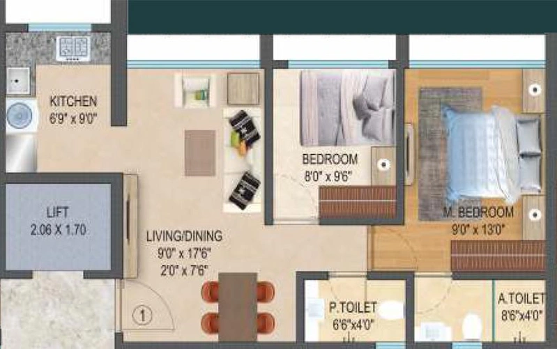 2 BHK Flat in LK Umang Heights in Andheri West, Mumbai - Image 609242