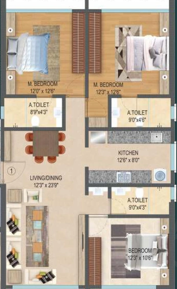3 BHK Flat in LK Umang Heights in Andheri West, Mumbai - Image 609244