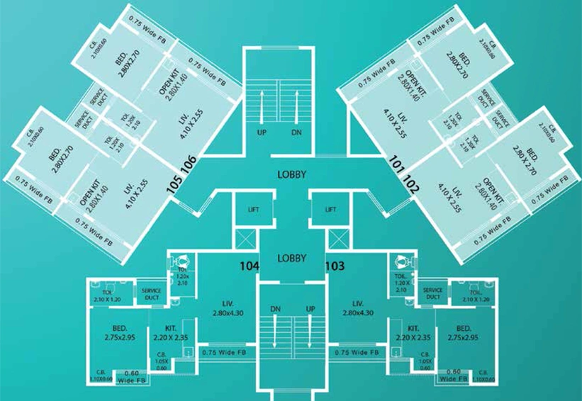 Floor Plan of Haware Dahlia in Kasarvadavali, Thane - Image 77018