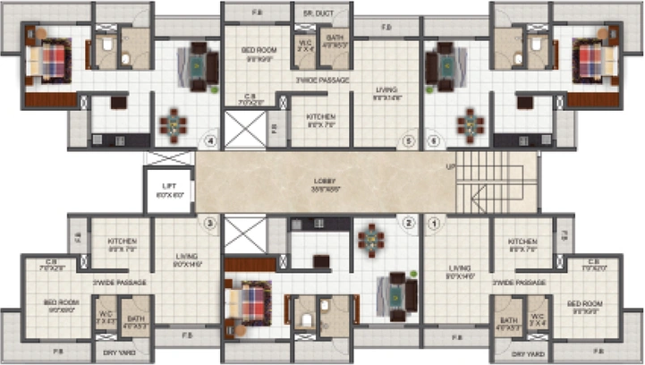 Floor Plan of JVM Pearl in Thane West, Thane - Image 77031