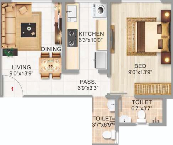 1 BHK Flat in Adityaraj Enclave in Ghatkopar East, Mumbai - Image 450206