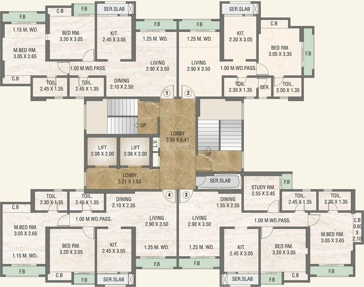 Floor Plan of Rosa Oasis in Ghodbunder Road, Thane - Image 77217