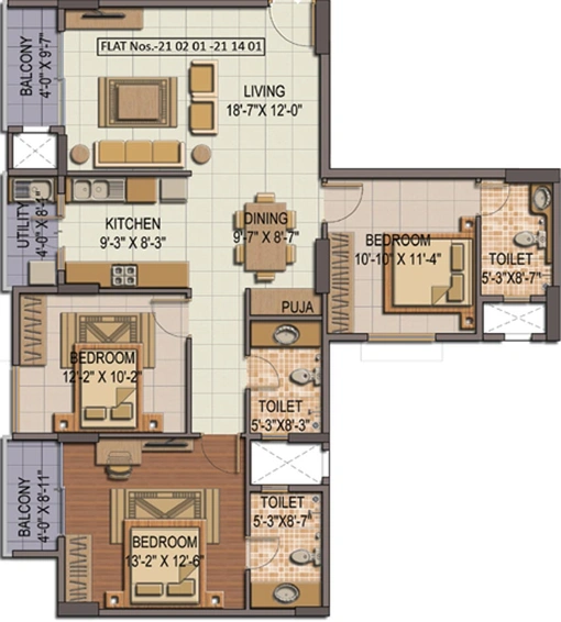 3 BHK Flat in Shriram Summitt in Electronic City, Bangalore - Image 610565