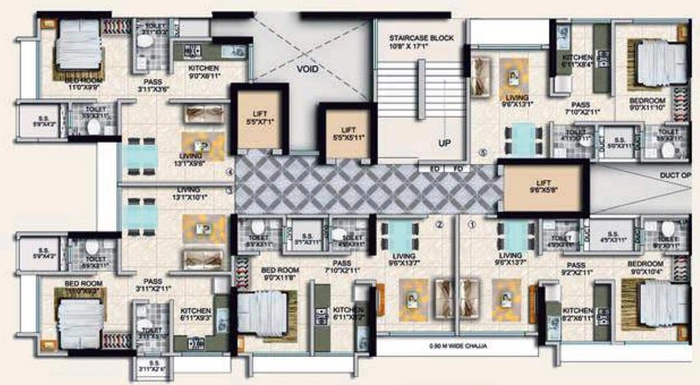Floor Plan of Paradigm Ariana Residency in Borivali East, Mumbai - Image 77246