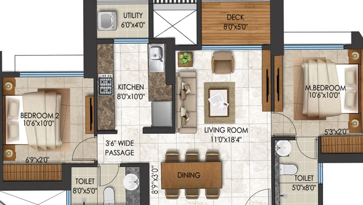 2 BHK Flat in Lodha Regalia in Mulund East, Mumbai - Image 450366