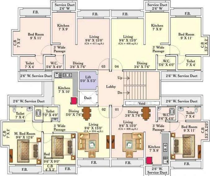 Floor Plan of Bhakti Pearl in Kasarvadavali, Thane - Image 77608