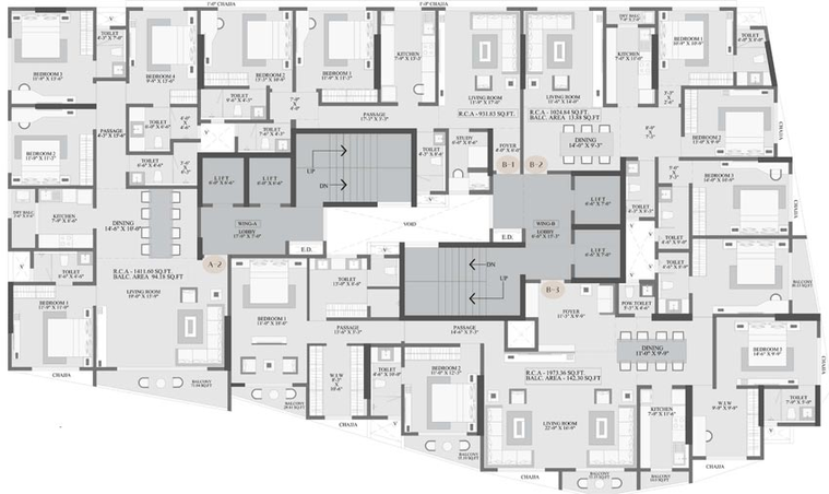 Floor Plan of Shree Avenue 9 in Juhu, Mumbai - Image 77965