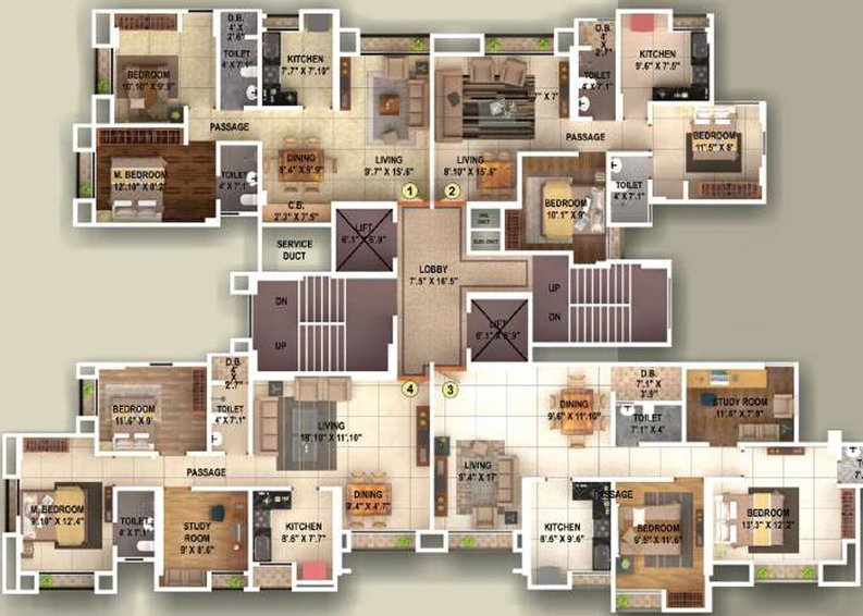 Floor Plan of Mahakali Kalika Heights in Panch Pakhadi, Thane - Image 77448