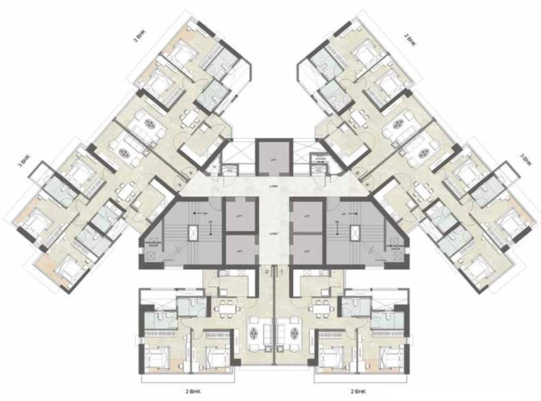 Floor Plan of Kalpataru Crest in Bhandup West, Mumbai - Image 77463