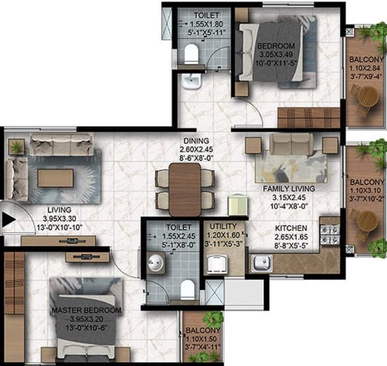2 BHK Flat in Mahaveer Highlands in Kommaghatta, Bangalore - Image 612315
