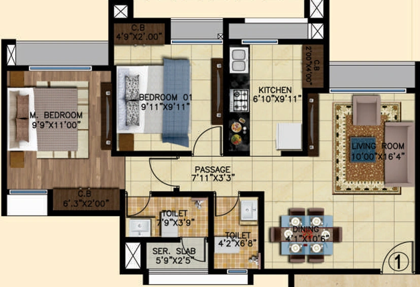 2 BHK Flat in JVM Garden Court in Thane West, Thane - Image 612455