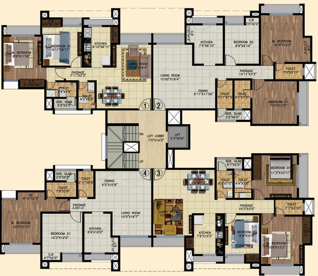 Floor Plan of JVM Garden Court in Thane West, Thane - Image 77642