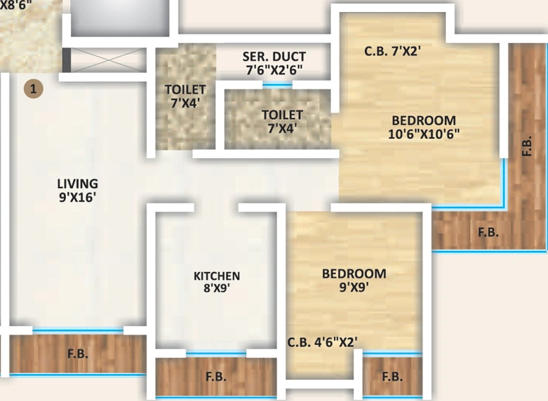 2 BHK Flat in JVM Olive in Thane West, Thane - Image 612240
