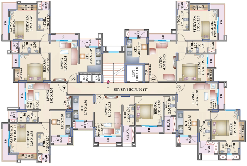 Floor Plan of JVM Shubham in Kasarvadavali, Thane - Image 77636