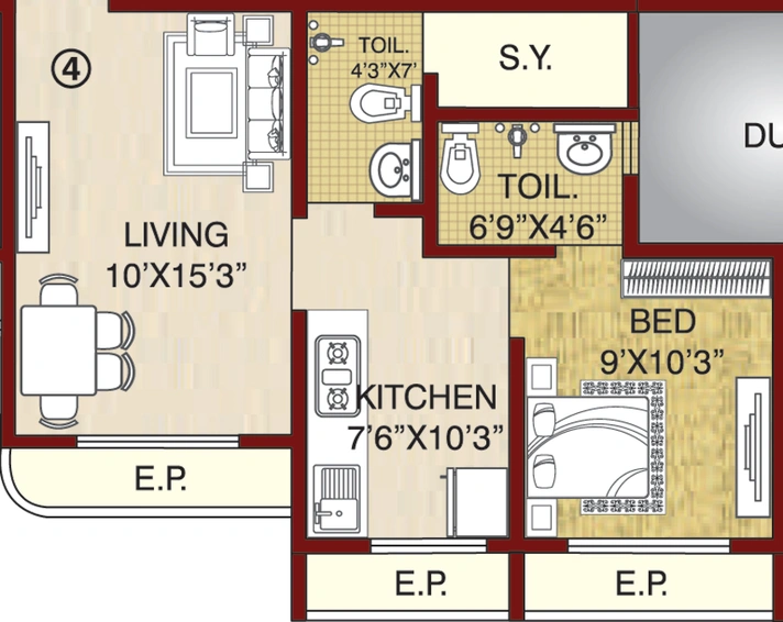 1 BHK Flat in JVM Sky Court in Thane West, Thane - Image 612484