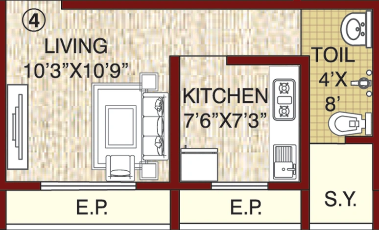 1 RK Flat in JVM Sky Court in Thane West, Thane - Image 612483
