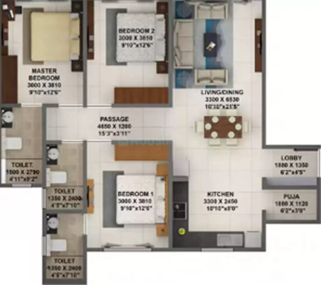 3 BHK Flat in Terraform Dwarka in Ghatkopar East, Mumbai - Image 450578