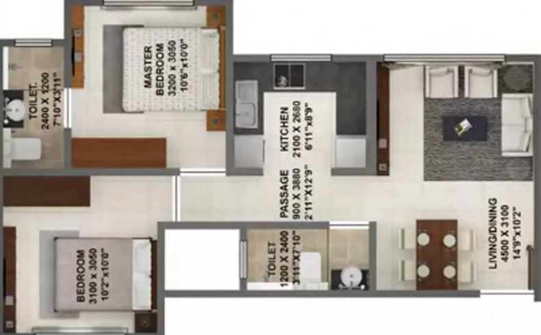 2 BHK Flat in Terraform Dwarka in Ghatkopar East, Mumbai - Image 450576