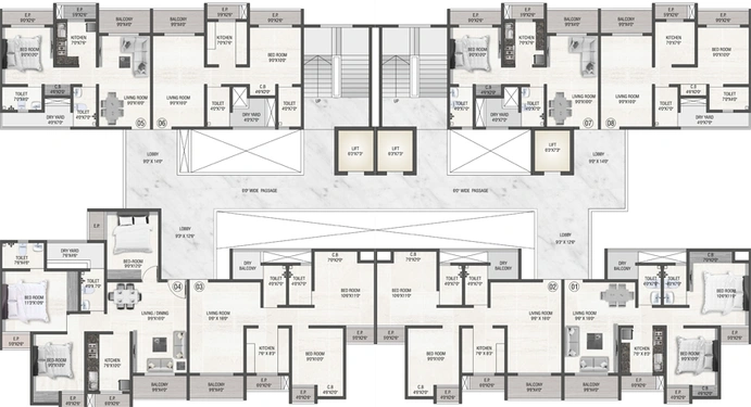Floor Plan of Maash Codename Mumbra Future City in Mumbra, Thane - Image 78220
