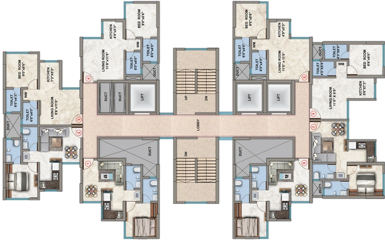 Floor Plan of Damji Codename Gift Of Life in Balkum Naka, Thane - Image 78233