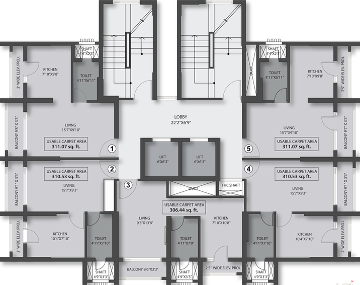 Floor Plan of Neelkanth Zen in Manpada, Thane - Image 78247