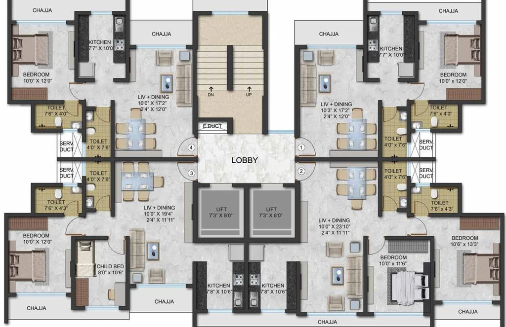 Floor Plan of Aadi Allure in Kanjurmarg East, Mumbai - Image 78094