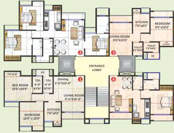 Floor Plan of Sanghvi Valley in Kalwa, Thane - Image 78014
