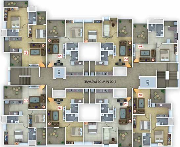 Floor Plan of Gangotree Pooja Niwas in Katraj, Pune - Image 78156