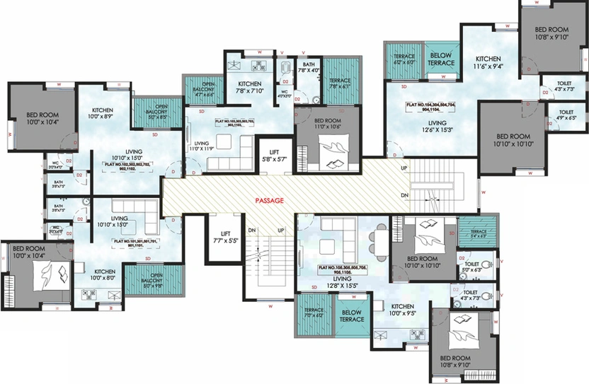 Floor Plan of BG Radheya in Kondhwa, Pune - Image 78202