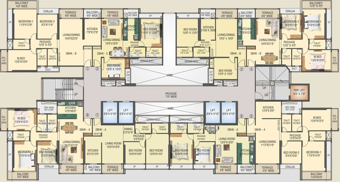 Floor Plan of Shree Krupa Nandanvan Homes in Kalwa, Thane - Image 78256