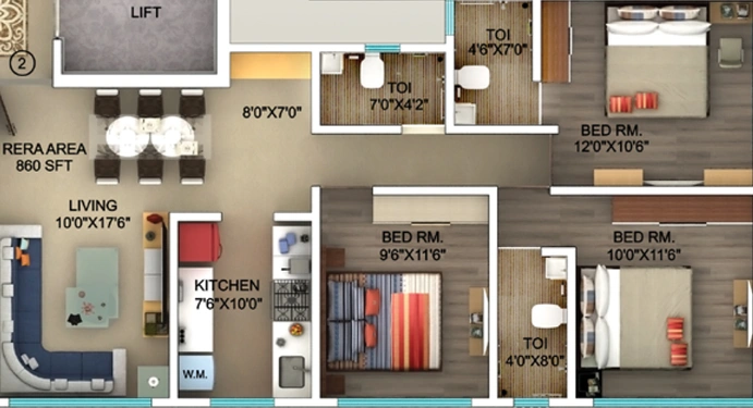 3 BHK Flat in Seema Rajdhani in Ghatkopar East, Mumbai - Image 450760
