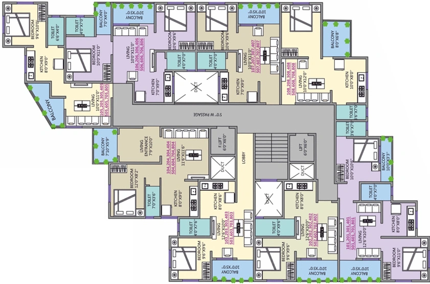 Floor Plan of SK Sonai Heights in Alandi, Pune - Image 78631