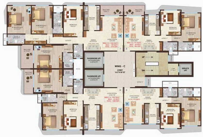 Floor Plan of Nicco Residency in Andheri East, Mumbai - Image 78337