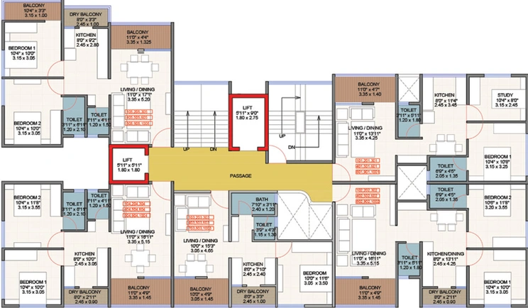 Floor Plan of Buttepatil Gulab Shilp in Warje, Pune - Image 78371