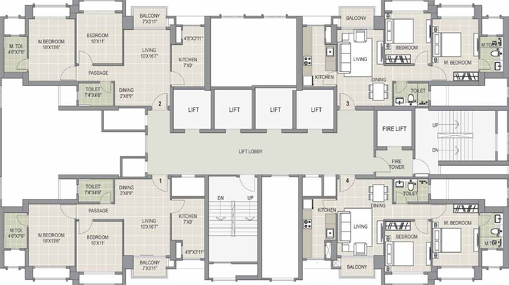Floor Plan of Hiranandani Falcon in Hiranandani Estate, Thane - Image 78358