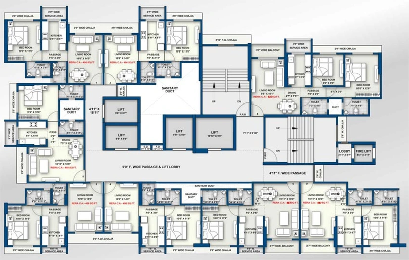 Floor Plan of Shraddha Gold Crest in Kandivali West, Mumbai - Image 78365