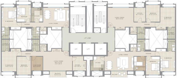 Floor Plan of Hiranandani Skylark Enclave in Hiranandani Estate, Thane - Image 78443