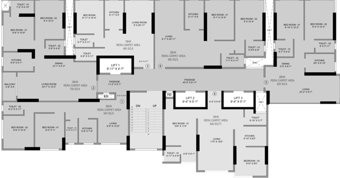 Floor Plan of Shreedham Ashirwad Residency in Ghatkopar East, Mumbai - Image 26221